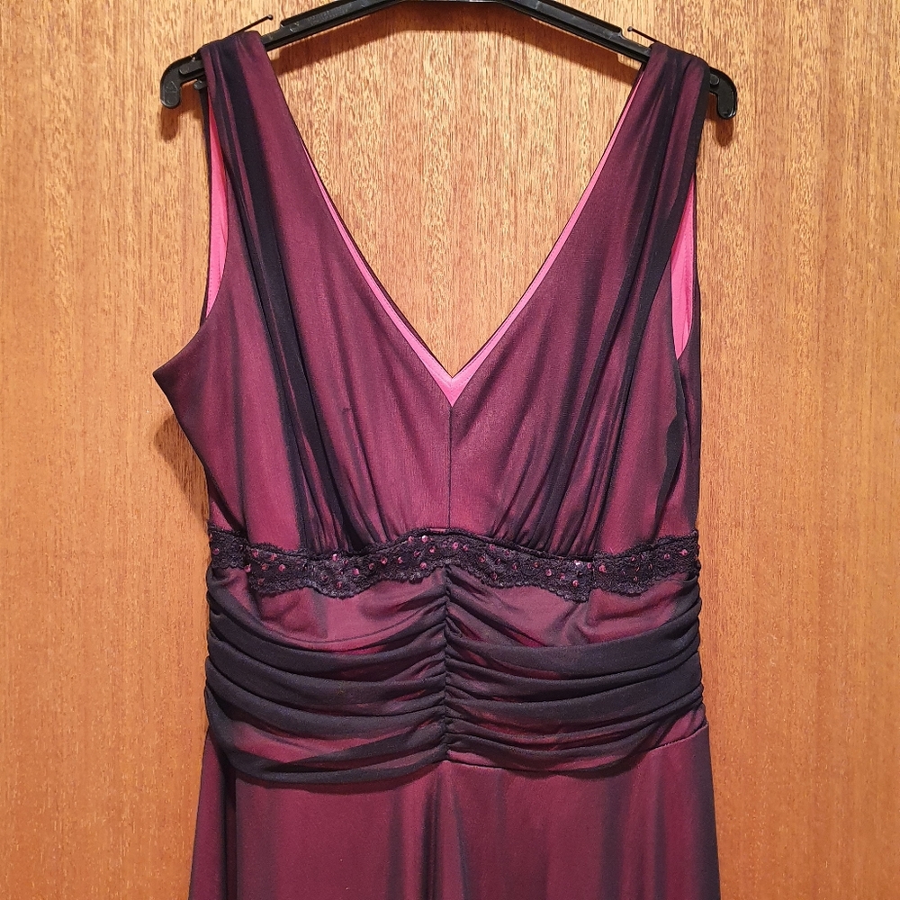 π YESSICA Pink & Black Cocktail Dress Size UK 16 π - Picture 7 of 8